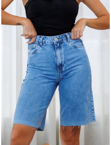 Bermuda Jeans Jorts Com Barra A Fio Atacado Feminina Revanche Amajari