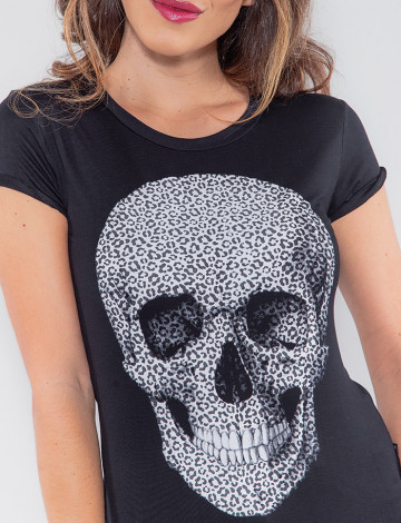 Camisa de top caveira feminina