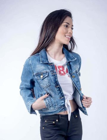 Jaqueta Jeans Atacado Feminina Revanche Nassau Frente