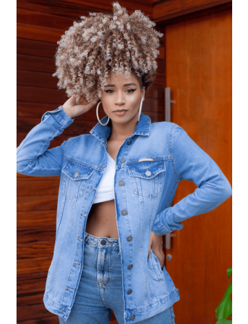 Jaqueta jeans sales max feminina