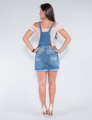 Jardineira Saia Jeans Atacado Feminina Revanche Rohais Roupas