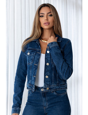 Jaqueta Jeans Básica Atacado Feminina Revanche Gortina Azul