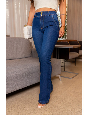 Calça Jeans Atacado Flare Feminina Revanche Marine Azul
