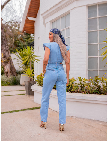 Macac o Jeans Atacado Longo Feminino Revanche Jane Roupas
