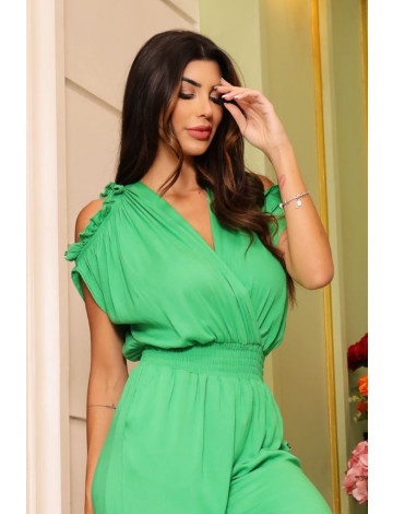 Macacão Transpassado Com Bolso Atacado Feminino Revanche Mondaí Verde