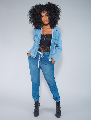 Calça jeans sale jogging feminina