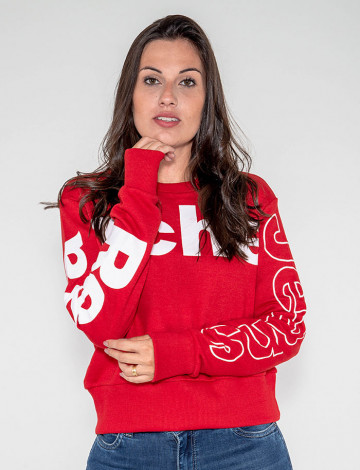 Moletom Atacado Estampado Feminino Revanche Paris Vermelho Frente