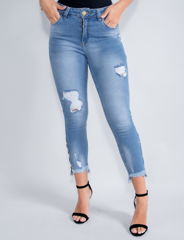 Calça Jeans Atacado Cigarrete Feminina Revanche Melanie Azul 