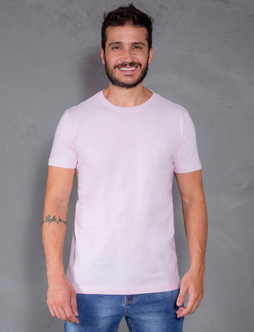Camiseta Básica Atacado Masculino Revanche Foggia Rosa Bebê