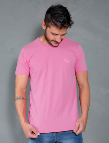 Camiseta Basica Atacado Masculino Revanche Foggia Rosa Claro