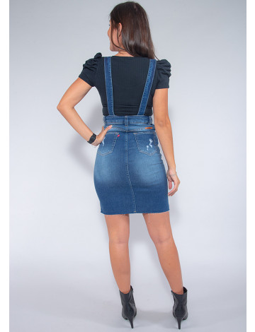 Saia jeans com alça shop