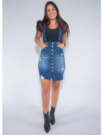Saia jeans com alça shop