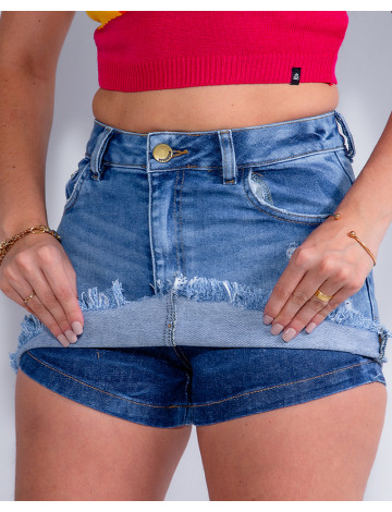 Short saia jeans online revanche