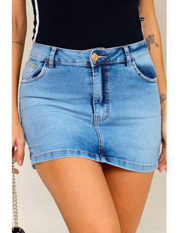 Saia Shorts Jeans Barra Normal Atacado Feminino Revanche Anânia