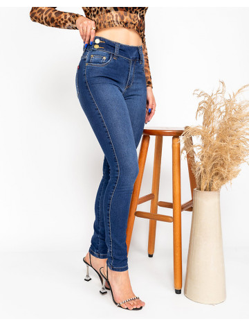 Calça cintura alta com botoes laterais on sale