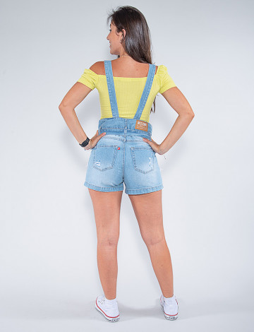 short jeans com alça