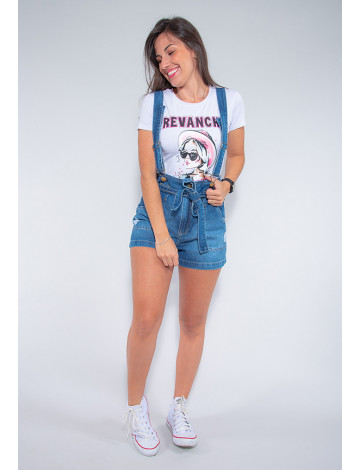 Short jeans com alça 2025