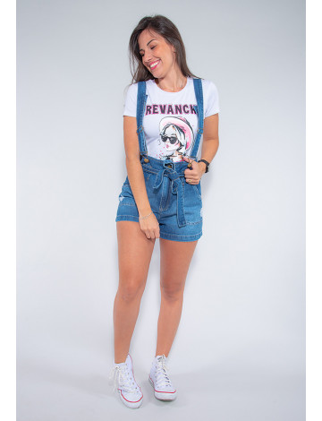 short jeans com alça