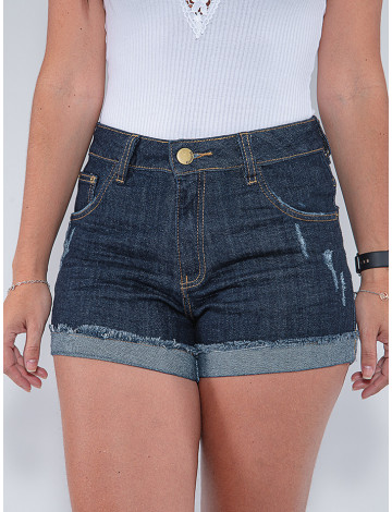 Shorts Jeans Atacado Feminino Revanche Armelle Azul Detalhe Frente