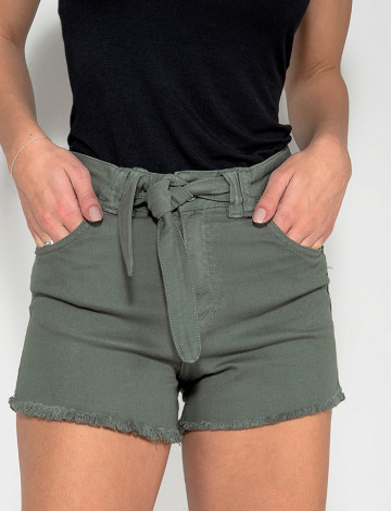 Shorts Jeans Atacado c/ Laço Feminino Revanche Zimbábue Verde Frente
