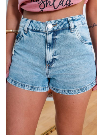Shorts Jeans Cintura Alta Atacado Feminino Revanche Flores Unica
