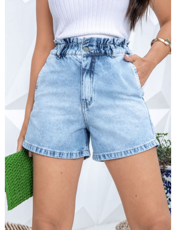 Shorts Jeans Com Elástico Na Cintura Atacado Feminino Revanche Cadis Unica
