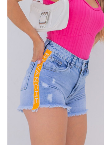 Short jeans com faixa hot sale lateral