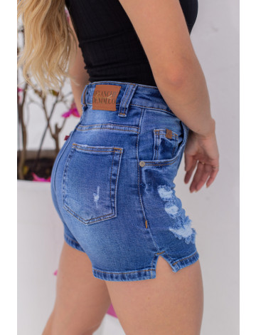 Short jeans shop com abertura lateral