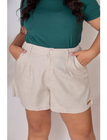 Shorts Alfaiataria Curvy Linen Blend Atacado Feminina Revanche Lúpias
