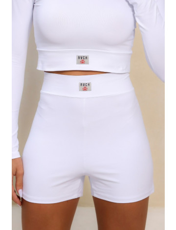 Shorts Cintura  Alta Barra Normal Atacado Feminina Revanche Samósata Branco