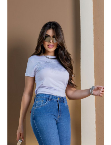 T-Shirt estampada atacado feminina Revanche Kranj Branco