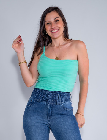Top Atacado Feminino Revanche Betina Verde Frente