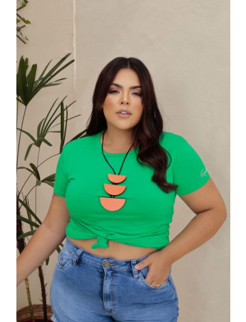 Blusa Baby Look Basica Curvy Atacado Feminina Revanche Zadar Verde