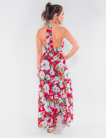 Vestido longo cheap frente e costa