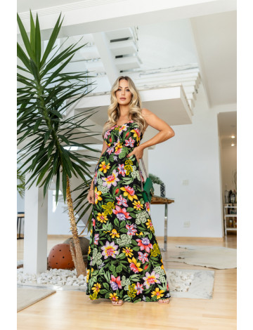 Vestido longo elisa sales farm