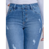 Calça Jeans Atacado Cigarrete Feminina Revanche Serena Azul Detalhe Frente