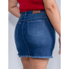 Saia Shorts Jeans Atacado Plus Size Feminina Revanche Ana Luiza Azul Costas 
