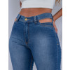 Calça Jeans Atacado Flare Feminina Revanche Ananda Azul Detalhe Frente