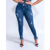 Calça Jeans Atacado Cropped Feminina Revanche Maria Laura Azul Frente