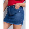 Saia Shorts Jeans Atacado Plus Size Feminina Revanche Ana Luiza Azul Lateral