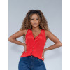 Blusa Atacado Feminina Revanche Emiliana Vermelho Detalhe Frente