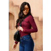 Blusa Manga Longa Atacado Feminina Revanche Adriele Vinho