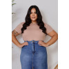 Blusa Baby Look Basica Curvy Atacado Feminina Revanche Zadar Caqui