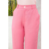 Calça Mom Alfaiatria Com Barra Italiana Atacado Feminina Revanche Lakatoro rosa chiclete
