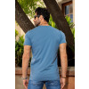 Camiseta Básica Com Plaquinha Atacado Masculino Revanche Nilópolis Azul Médio