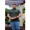 Camiseta Polo Com Plaquinha Plus Size Atacado Masculina Revanche Cornago Verde Musgo