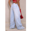 Calça jeans wide leg pantalona atacado feminina Revanche Sabadel Azul 