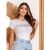 T-Shirt Com Pedraria Atacado Feminino Revanche Mila Branco