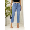Calça Jeans Cropped Barra A Fio e Abertura Lateral Atacado Feminina Revanche Unica