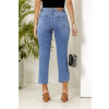 Calça Jeans Cropped Barra A Fio e Abertura Lateral Atacado Feminina Revanche Unica
